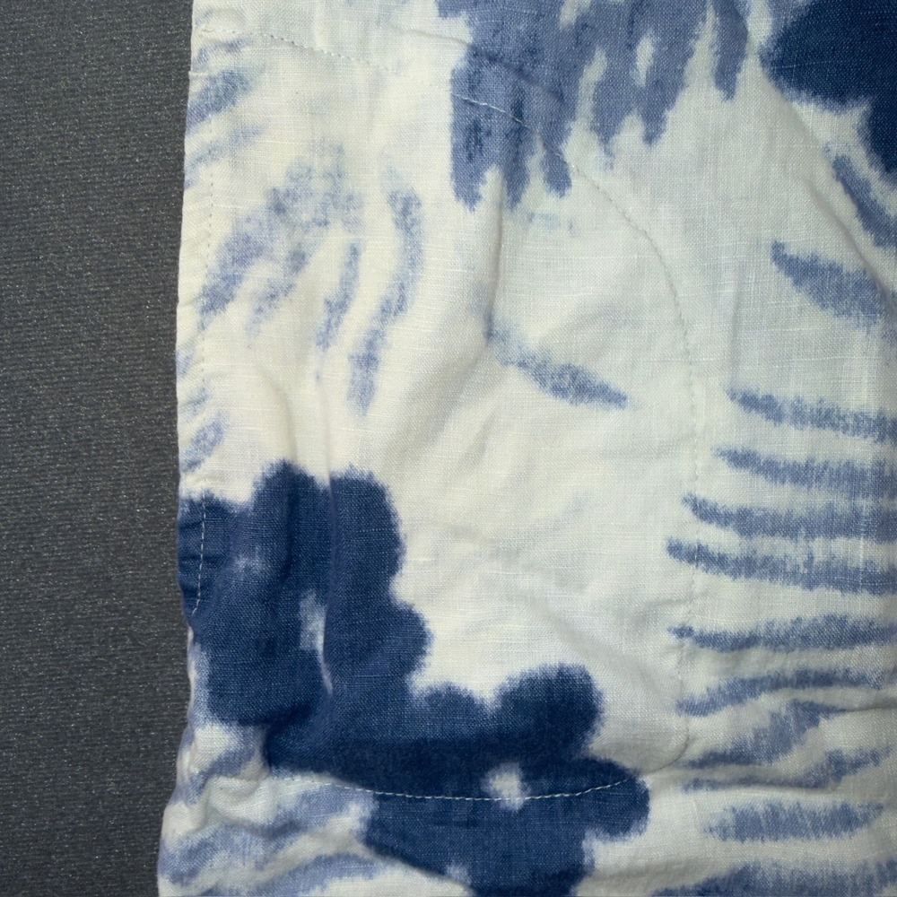 J. Jill Love Linen Dress Womens Small Blue White Tropical Floral Palm Sleeveless - Picture 5 of 7